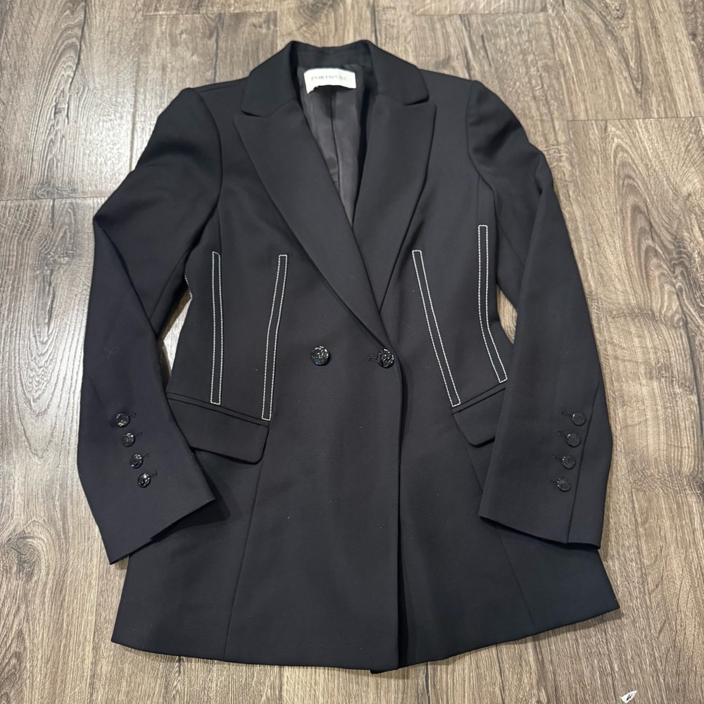 PORTSPURE Elegant Black Women's Blazer size 36 women 100% wool